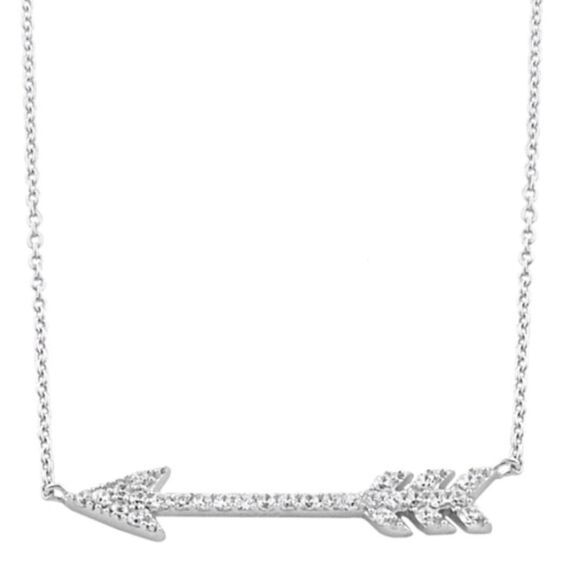 Elegant Silver Arrow Necklace - Picture 1 of 3